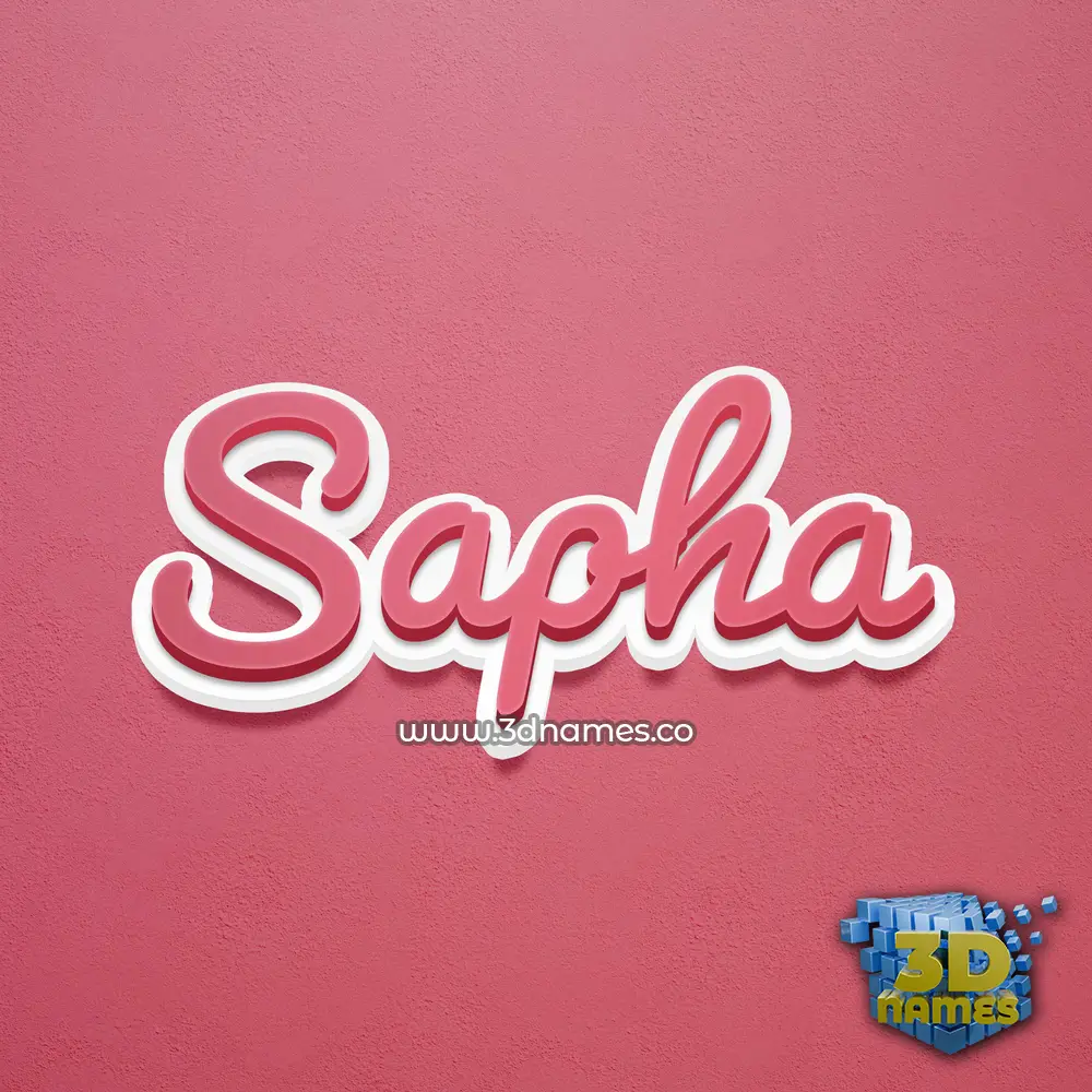 sapha in Red Scribble style - 3D name wallpaper