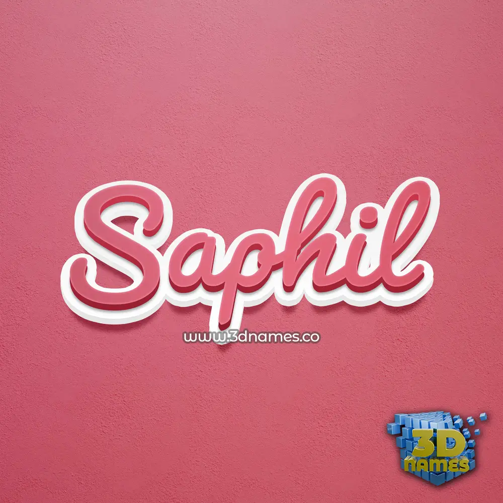 saphil in Red Scribble style - 3D name wallpaper