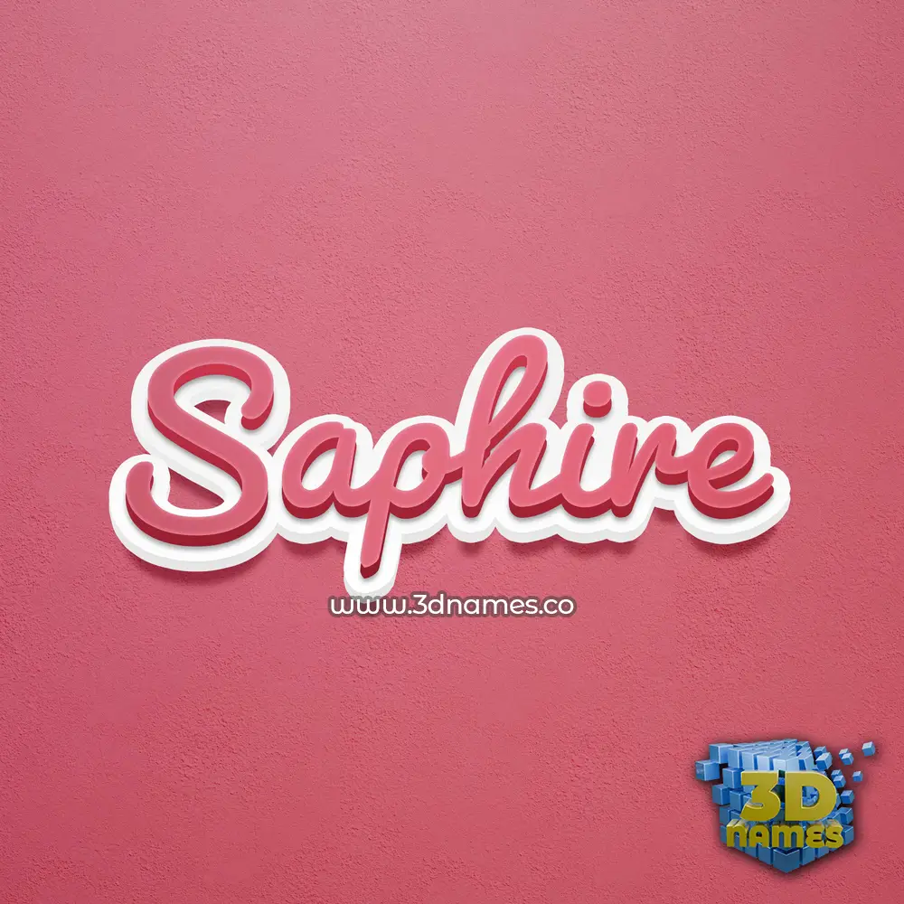 saphire in Red Scribble style - 3D name wallpaper