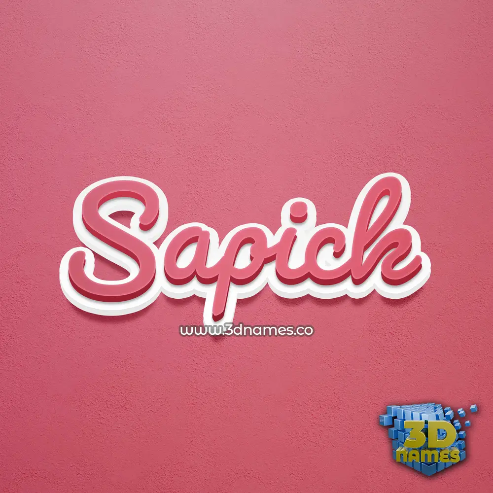 sapick in Red Scribble style - 3D name wallpaper