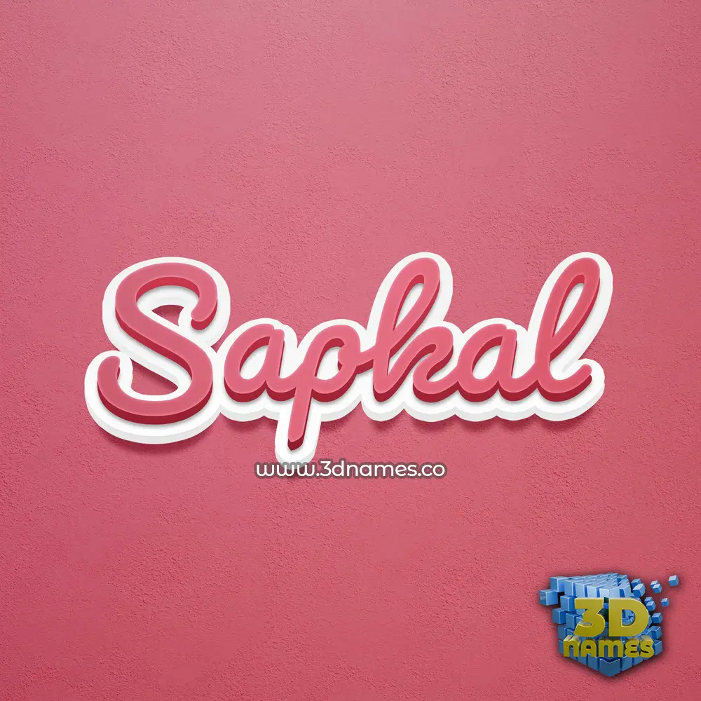 sapkal in Red Scribble style - 3D name wallpaper