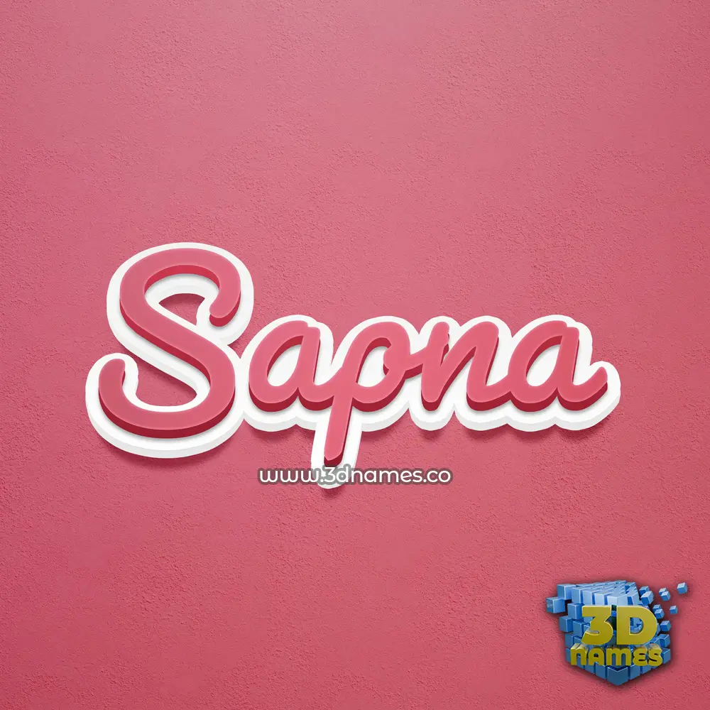 sapna in Red Scribble style - 3D name wallpaper