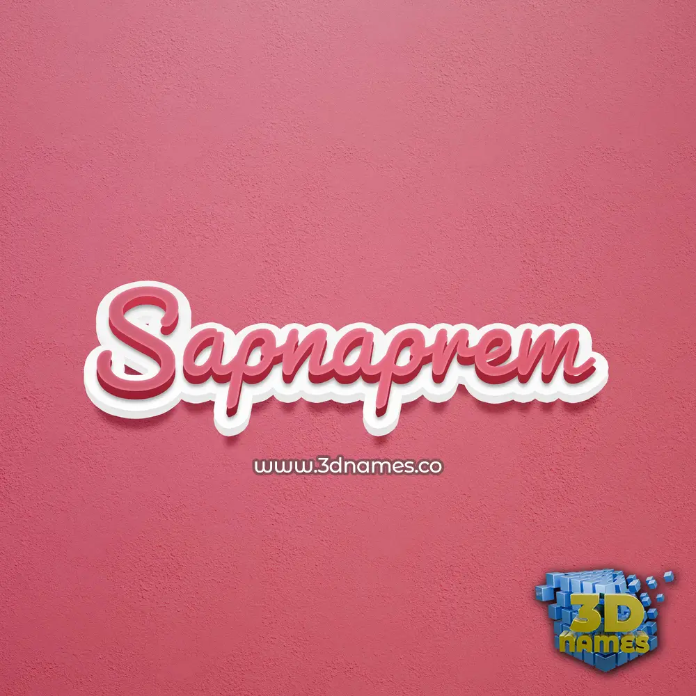sapnaprem in Red Scribble style - 3D name wallpaper