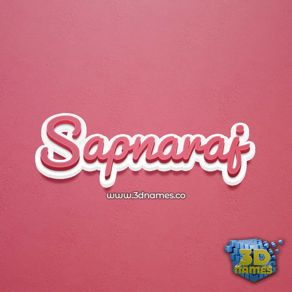 sapnaraj in Red Scribble style - 3D name wallpaper
