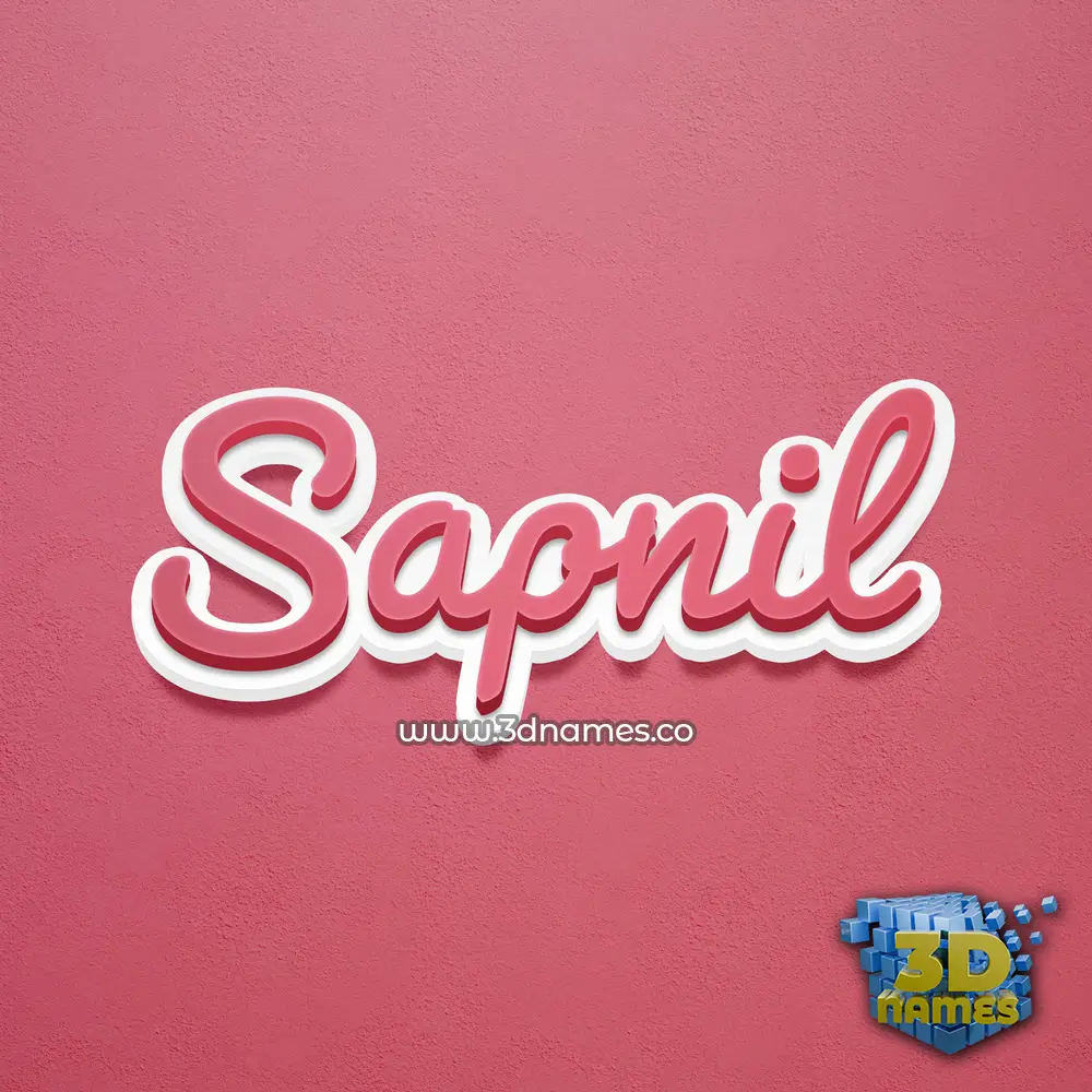 sapnil in Red Scribble style - 3D name wallpaper