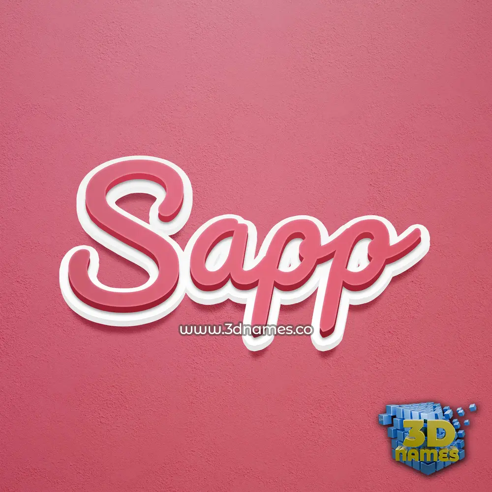 sapp in Red Scribble style - 3D name wallpaper