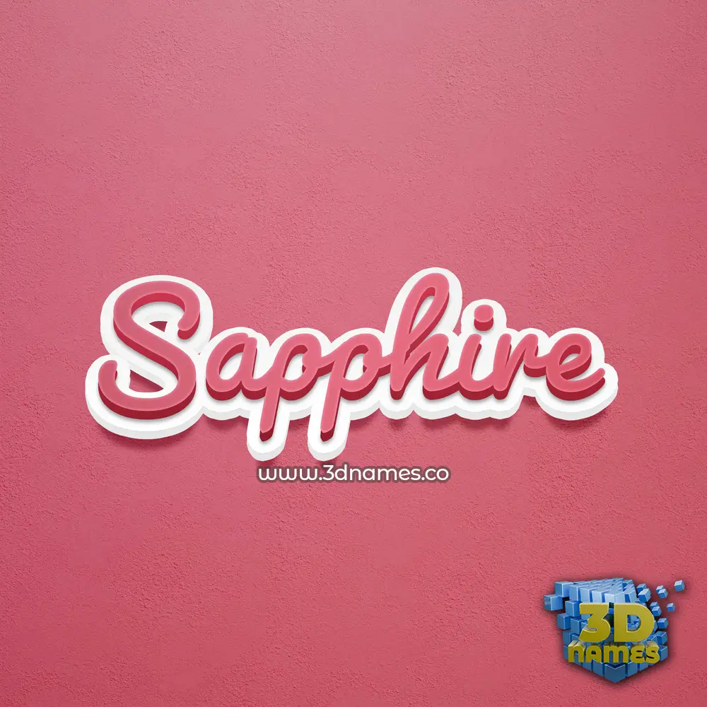 sapphire in Red Scribble style - 3D name wallpaper