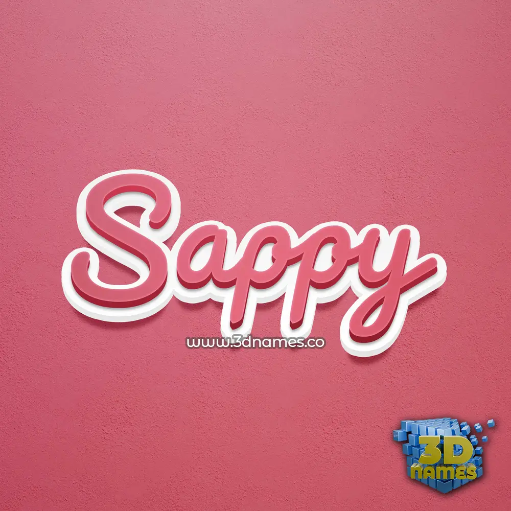 sappy in Red Scribble style - 3D name wallpaper