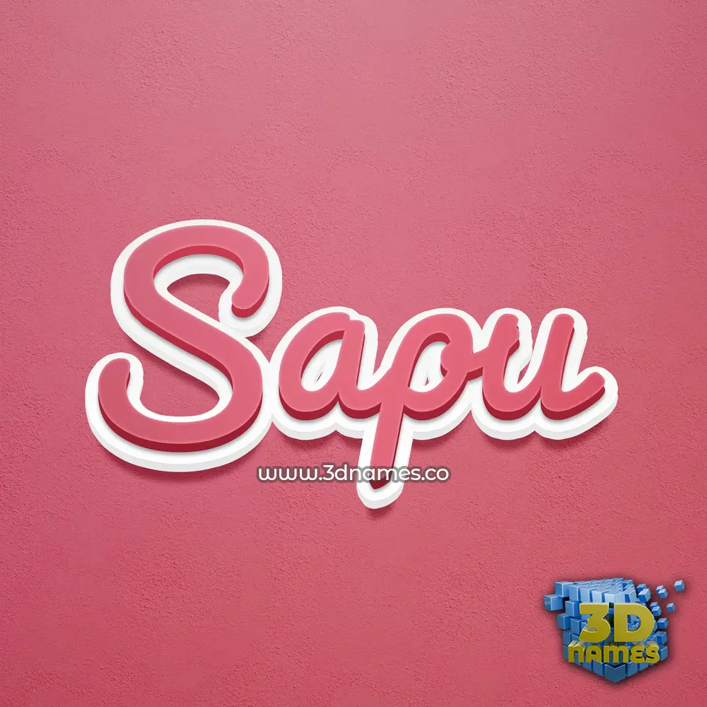 sapu in Red Scribble style - 3D name wallpaper