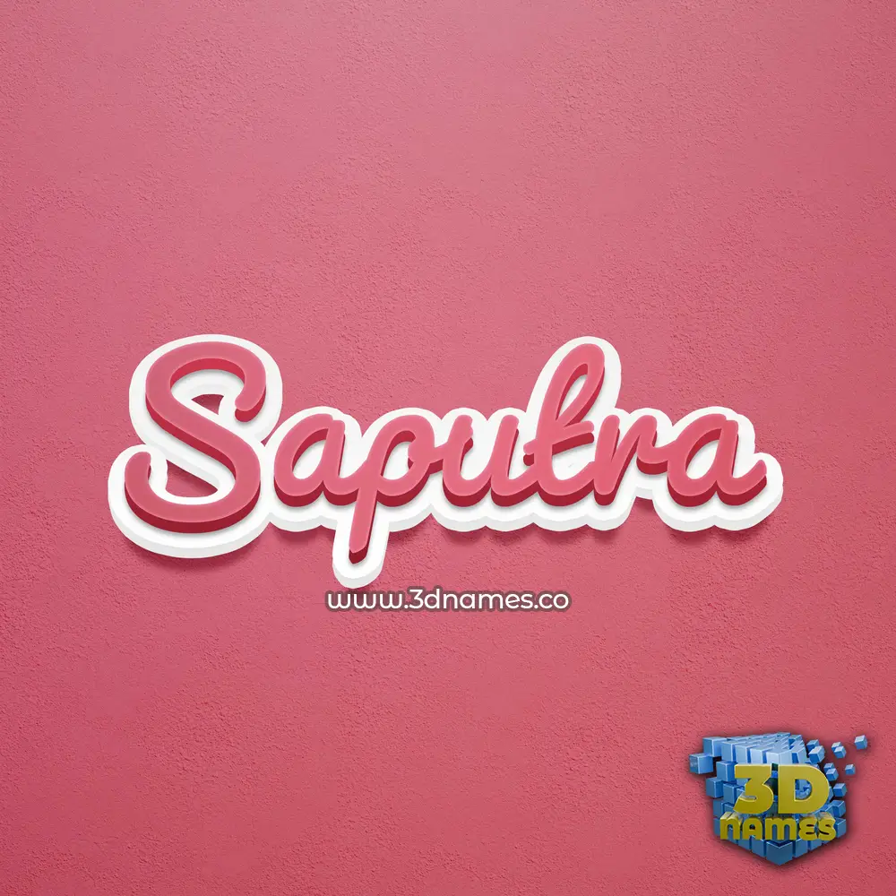 saputra in Red Scribble style - 3D name wallpaper