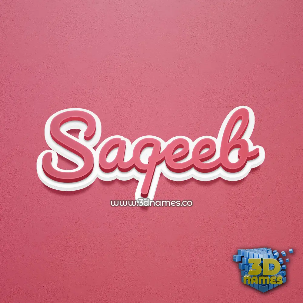saqeeb in Red Scribble style - 3D name wallpaper