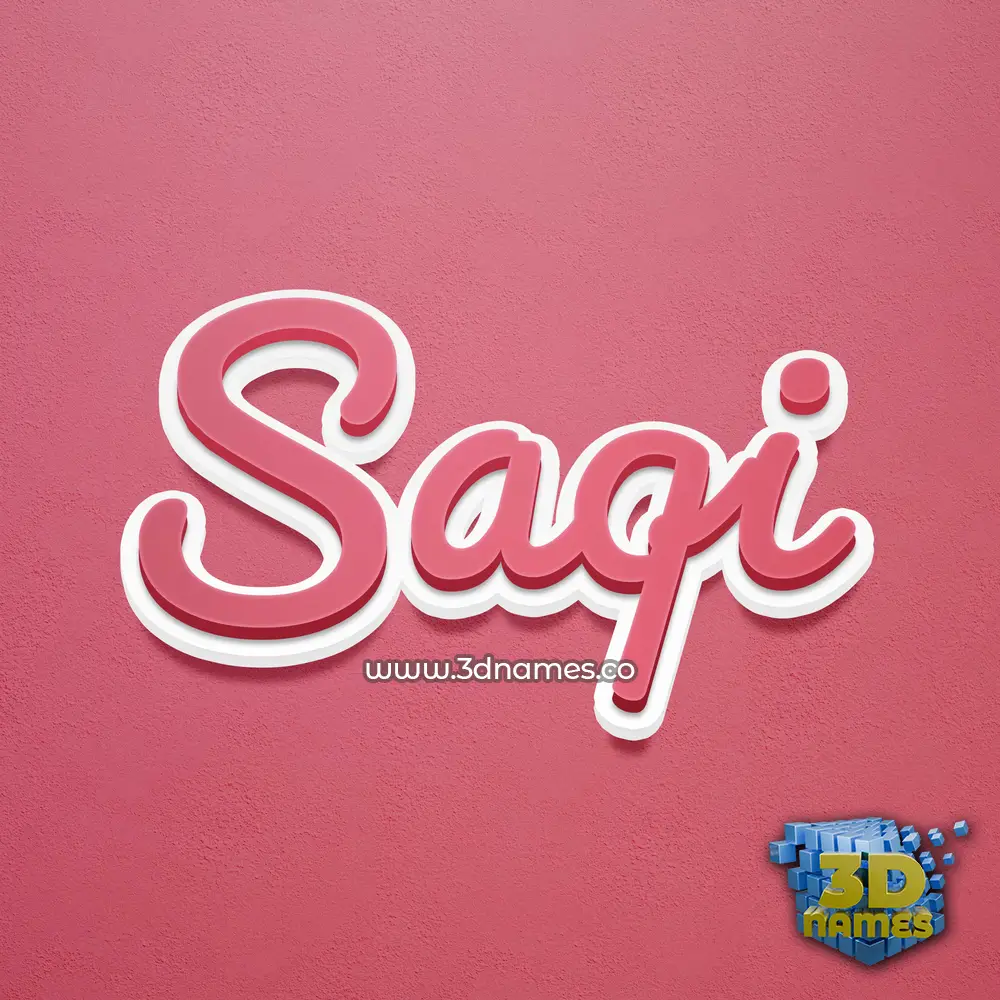 saqi in Red Scribble style - 3D name wallpaper