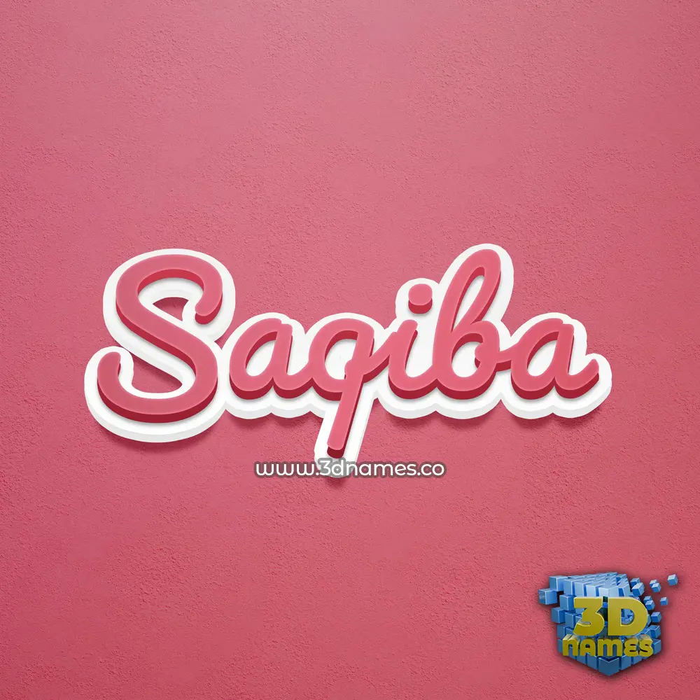 saqiba in Red Scribble style - 3D name wallpaper