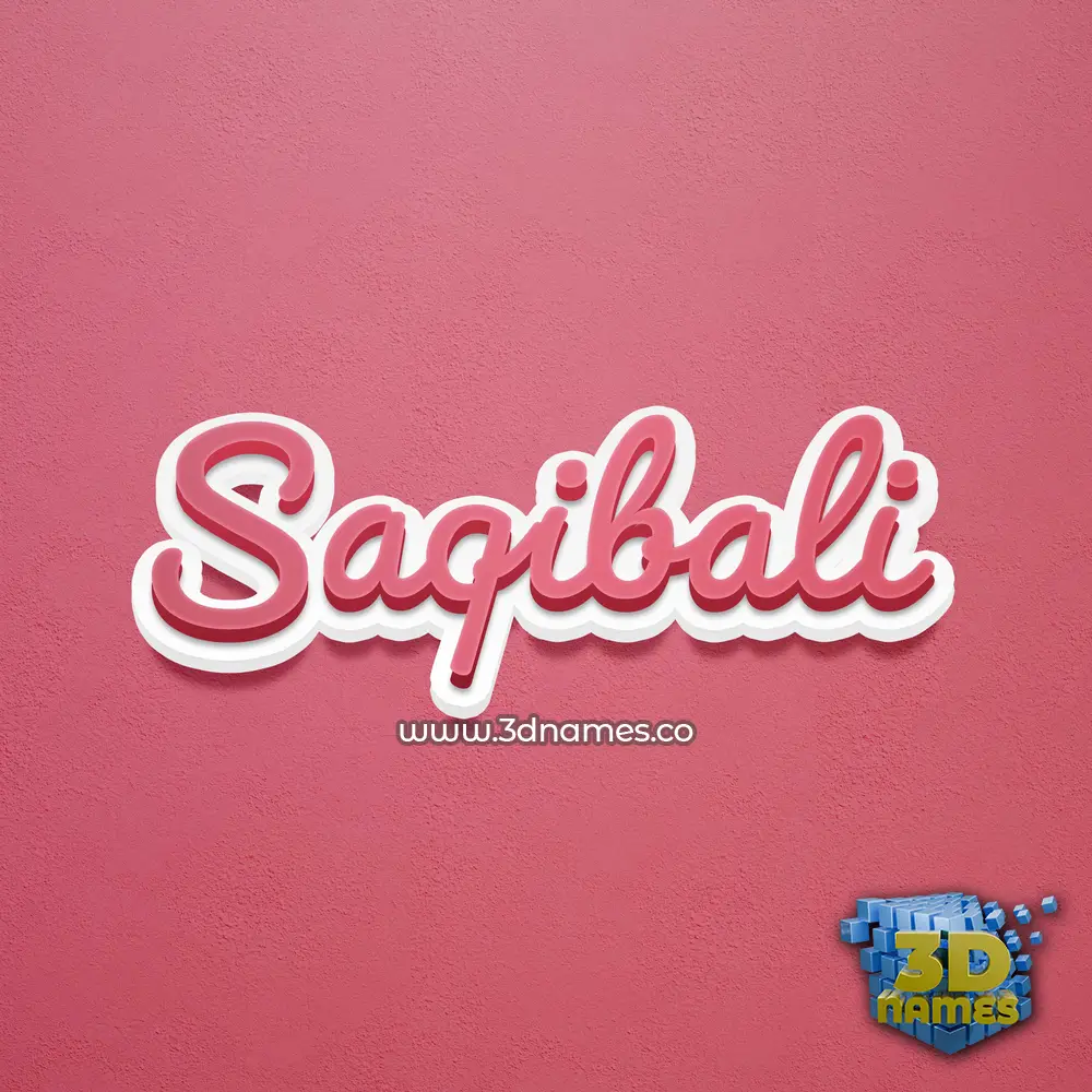 saqibali in Red Scribble style - 3D name wallpaper