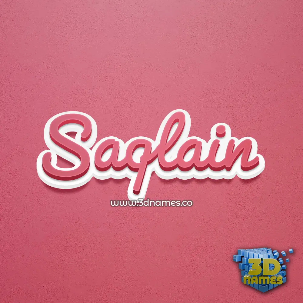 saqlain in Red Scribble style - 3D name wallpaper