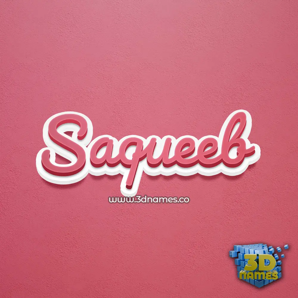 saqueeb in Red Scribble style - 3D name wallpaper