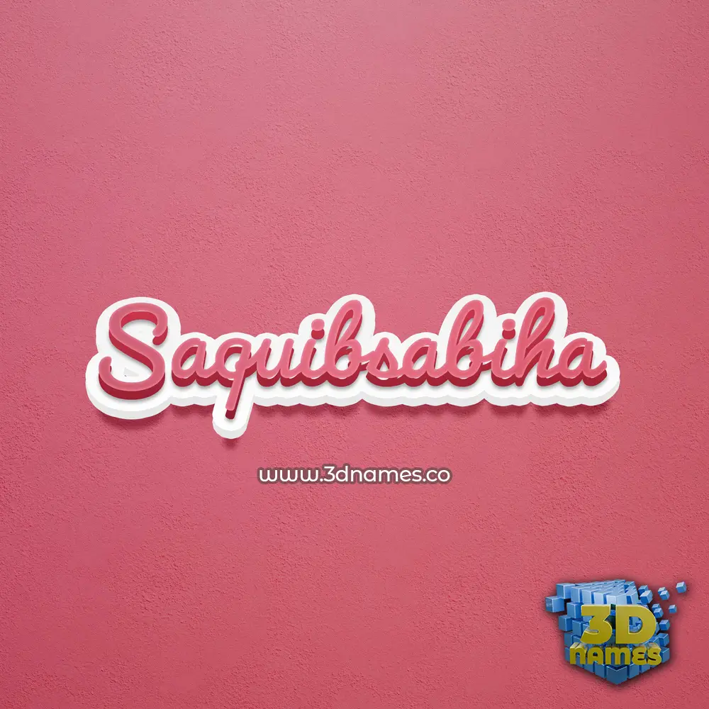 saquibsabiha in Red Scribble style - 3D name wallpaper