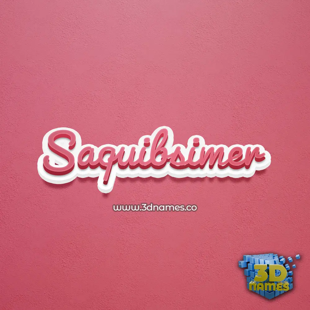 saquibsimer in Red Scribble style - 3D name wallpaper