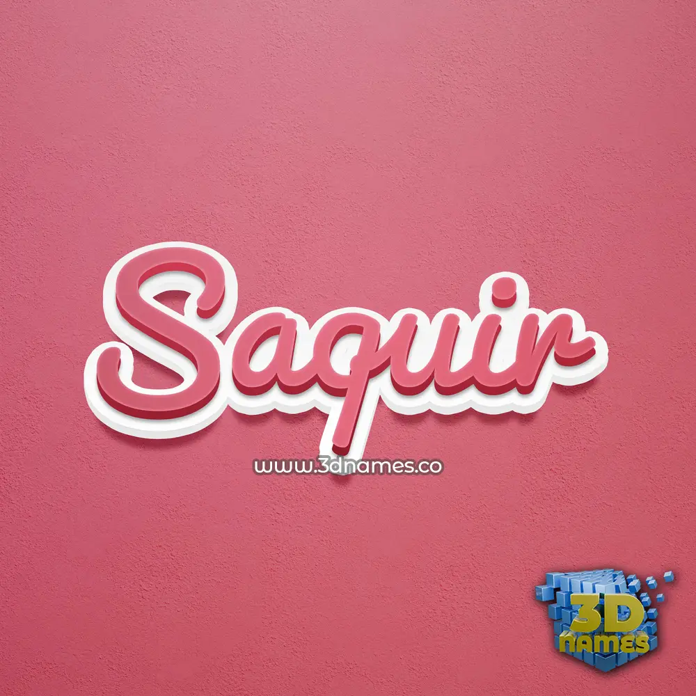 saquir in Red Scribble style - 3D name wallpaper