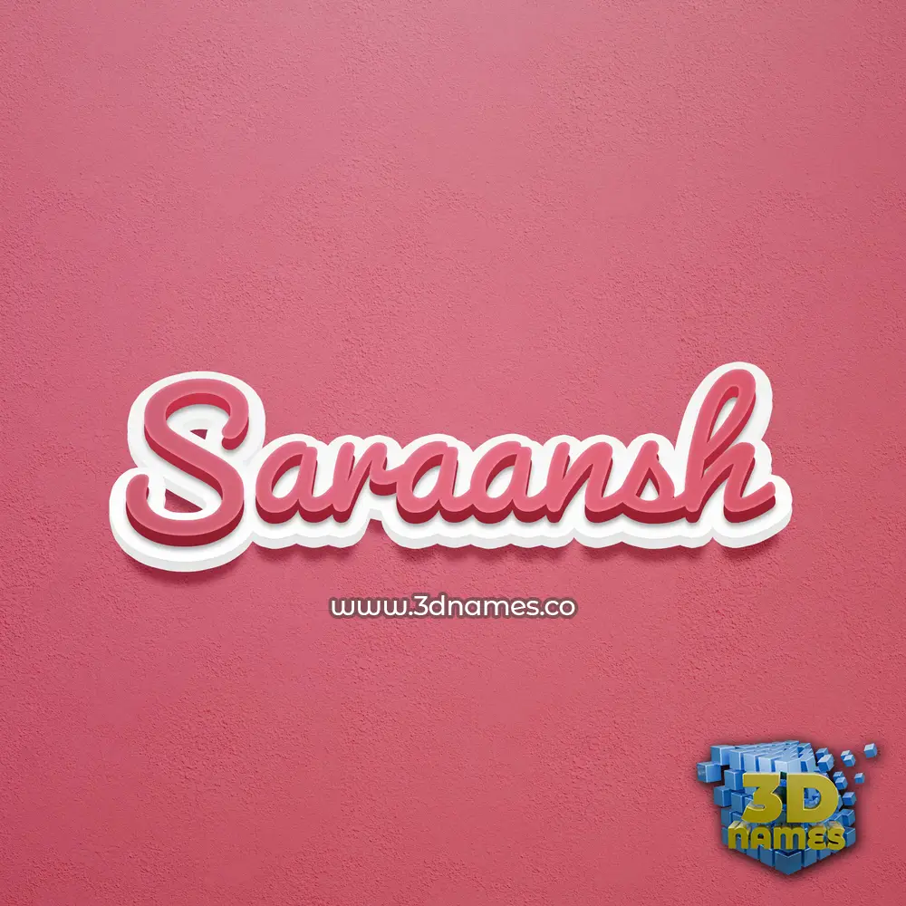 saraansh in Red Scribble style - 3D name wallpaper