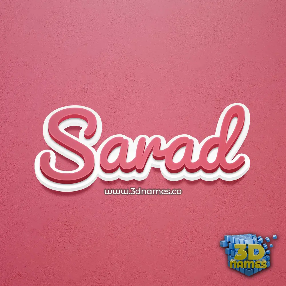 sarad in Red Scribble style - 3D name wallpaper