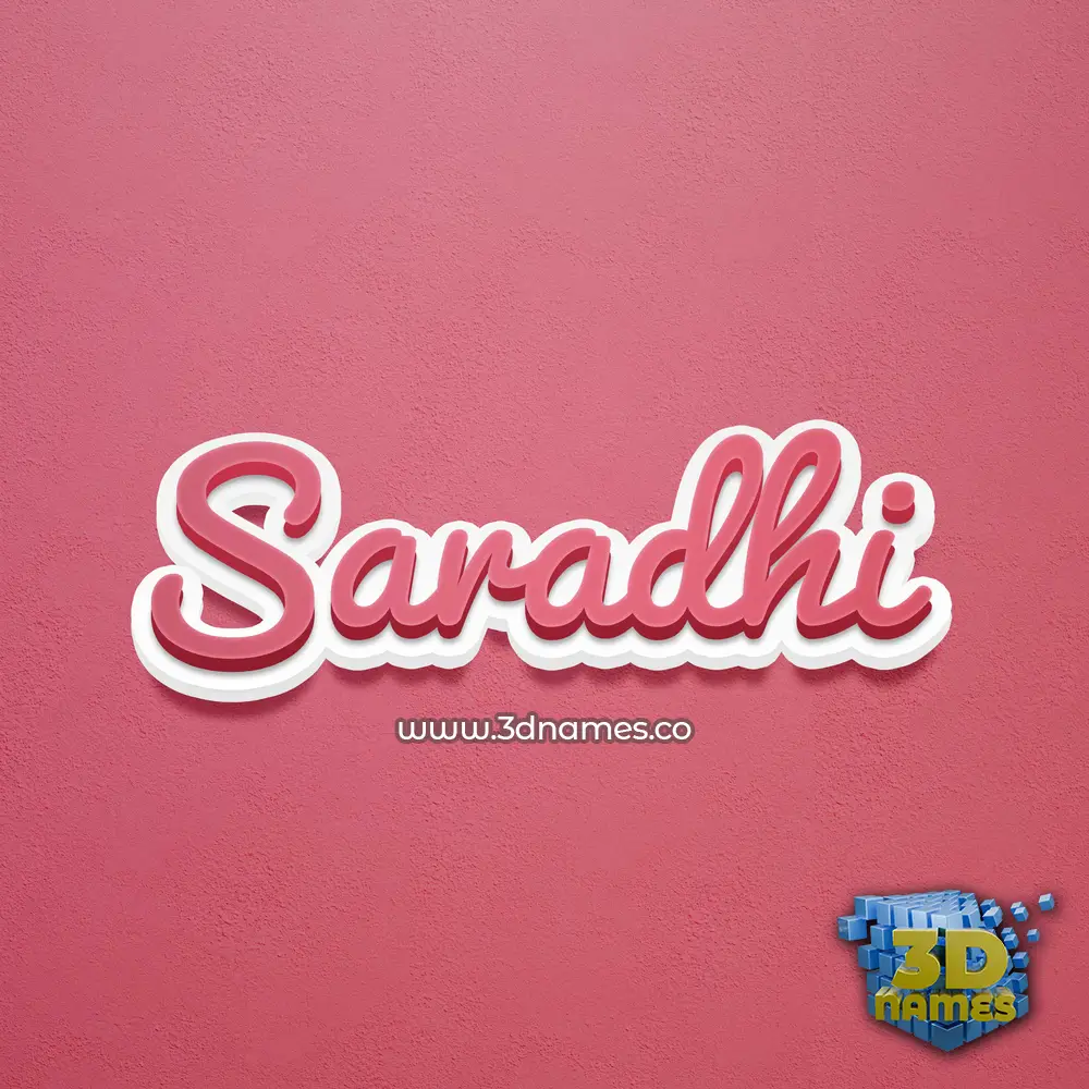 saradhi in Red Scribble style - 3D name wallpaper
