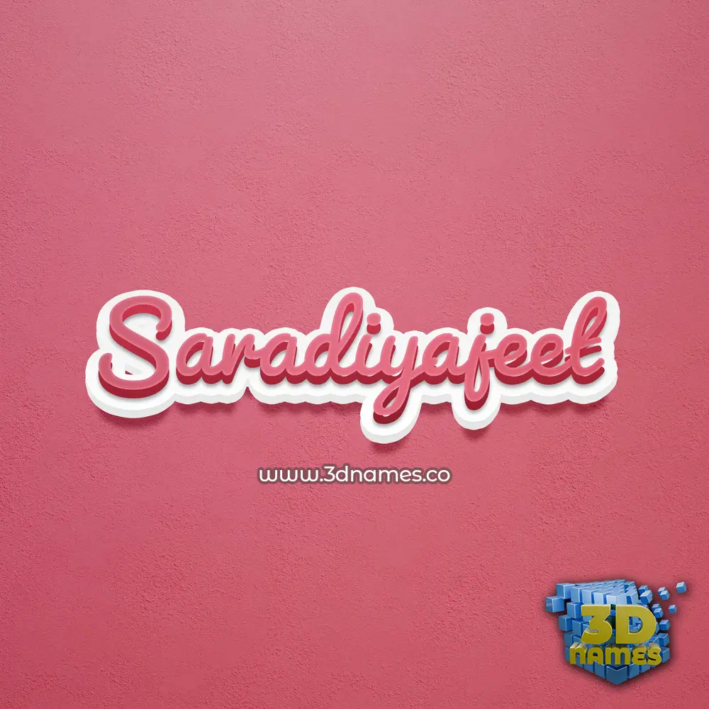 saradiyajeet in Red Scribble style - 3D name wallpaper