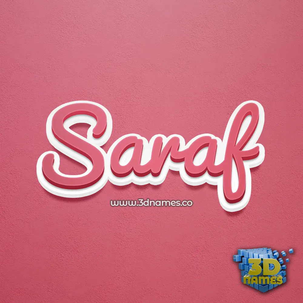 saraf in Red Scribble style - 3D name wallpaper