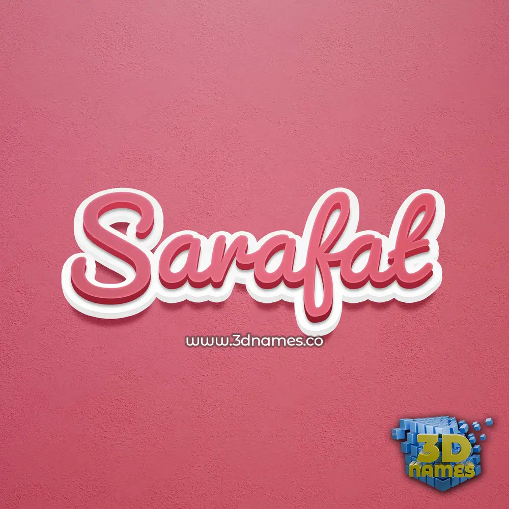 sarafat in Red Scribble style - 3D name wallpaper