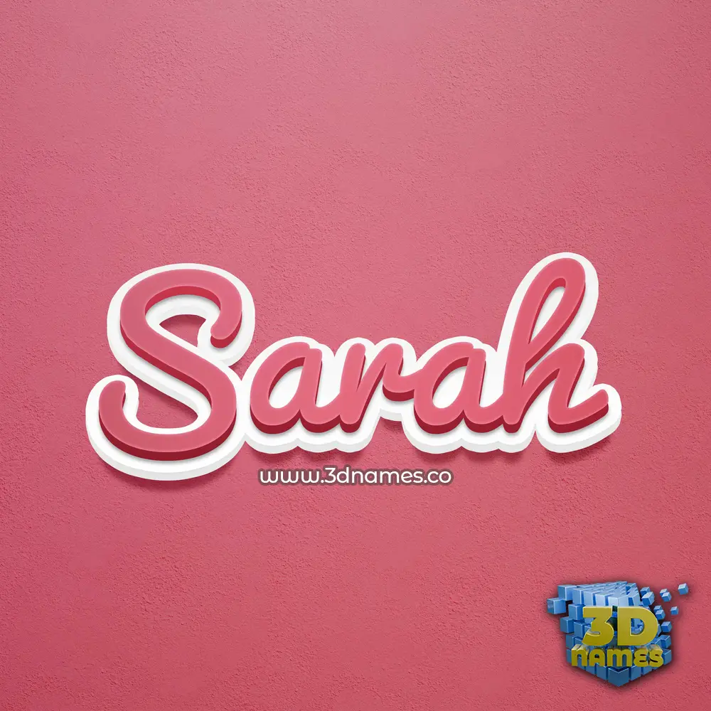sarah in Red Scribble style - 3D name wallpaper
