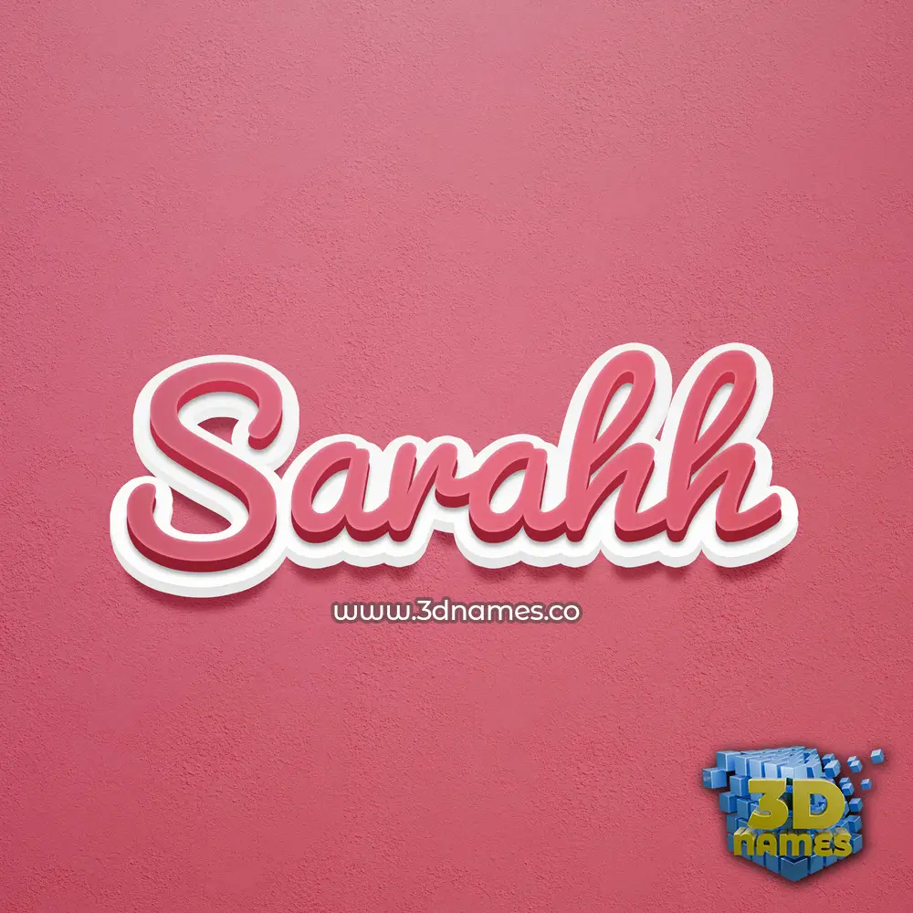 sarahh in Red Scribble style - 3D name wallpaper