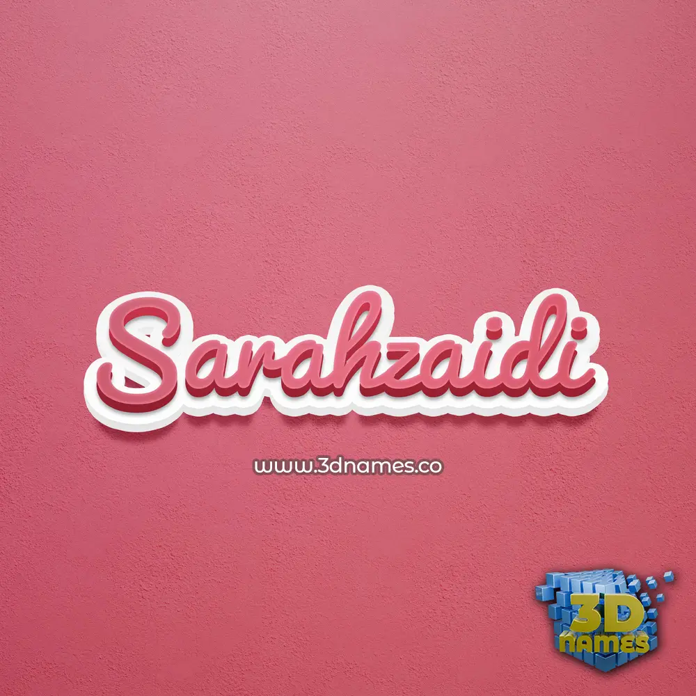sarahzaidi in Red Scribble style - 3D name wallpaper