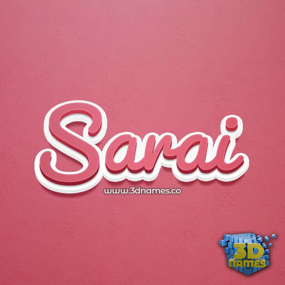sarai in Red Scribble style - 3D name wallpaper