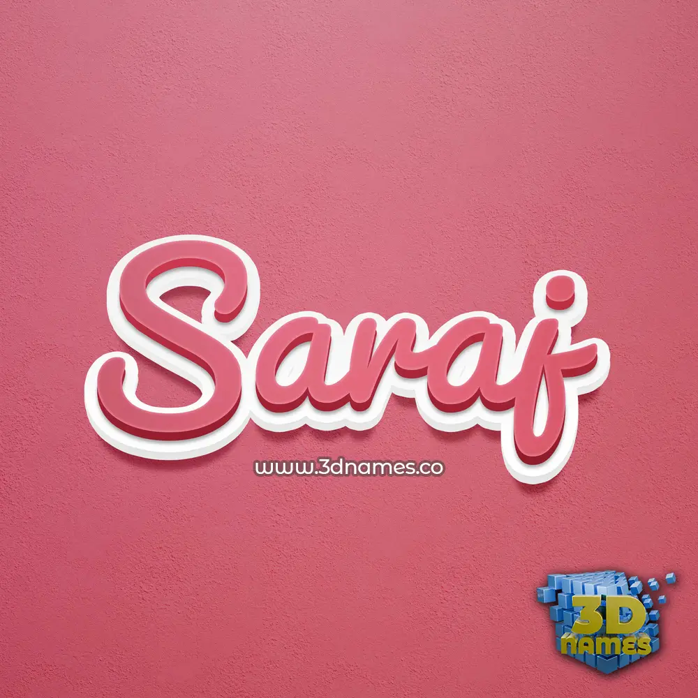 saraj in Red Scribble style - 3D name wallpaper