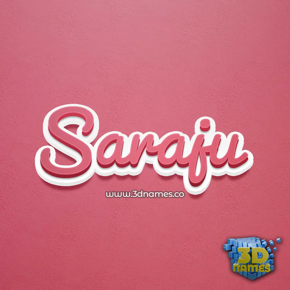 saraju in Red Scribble style - 3D name wallpaper
