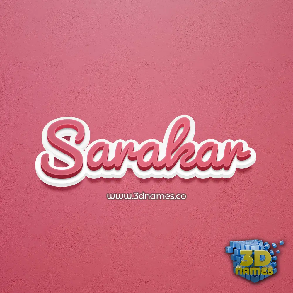 sarakar in Red Scribble style - 3D name wallpaper