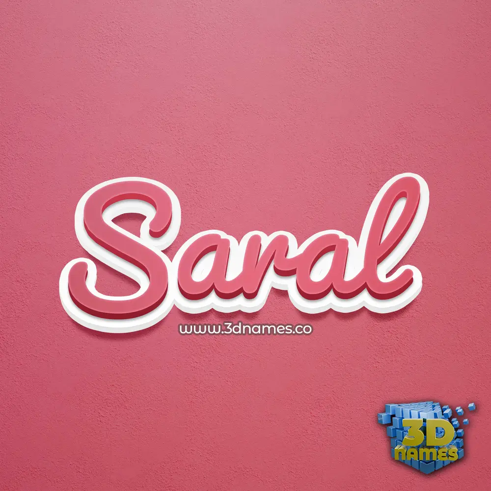 saral in Red Scribble style - 3D name wallpaper
