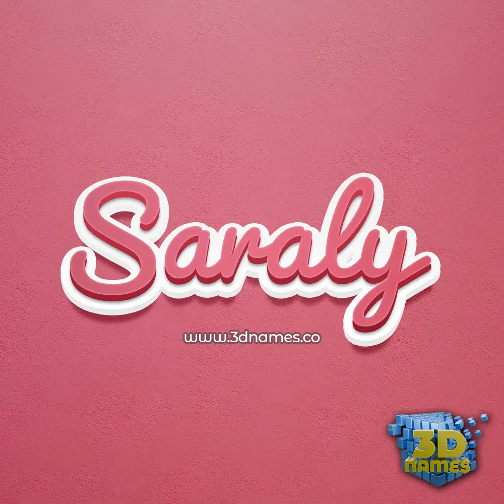 saraly in Red Scribble style - 3D name wallpaper
