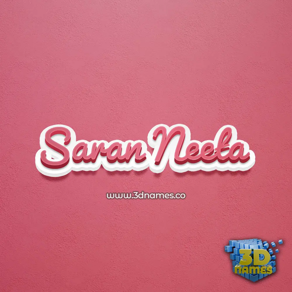 saran neeta in Red Scribble style - 3D name wallpaper