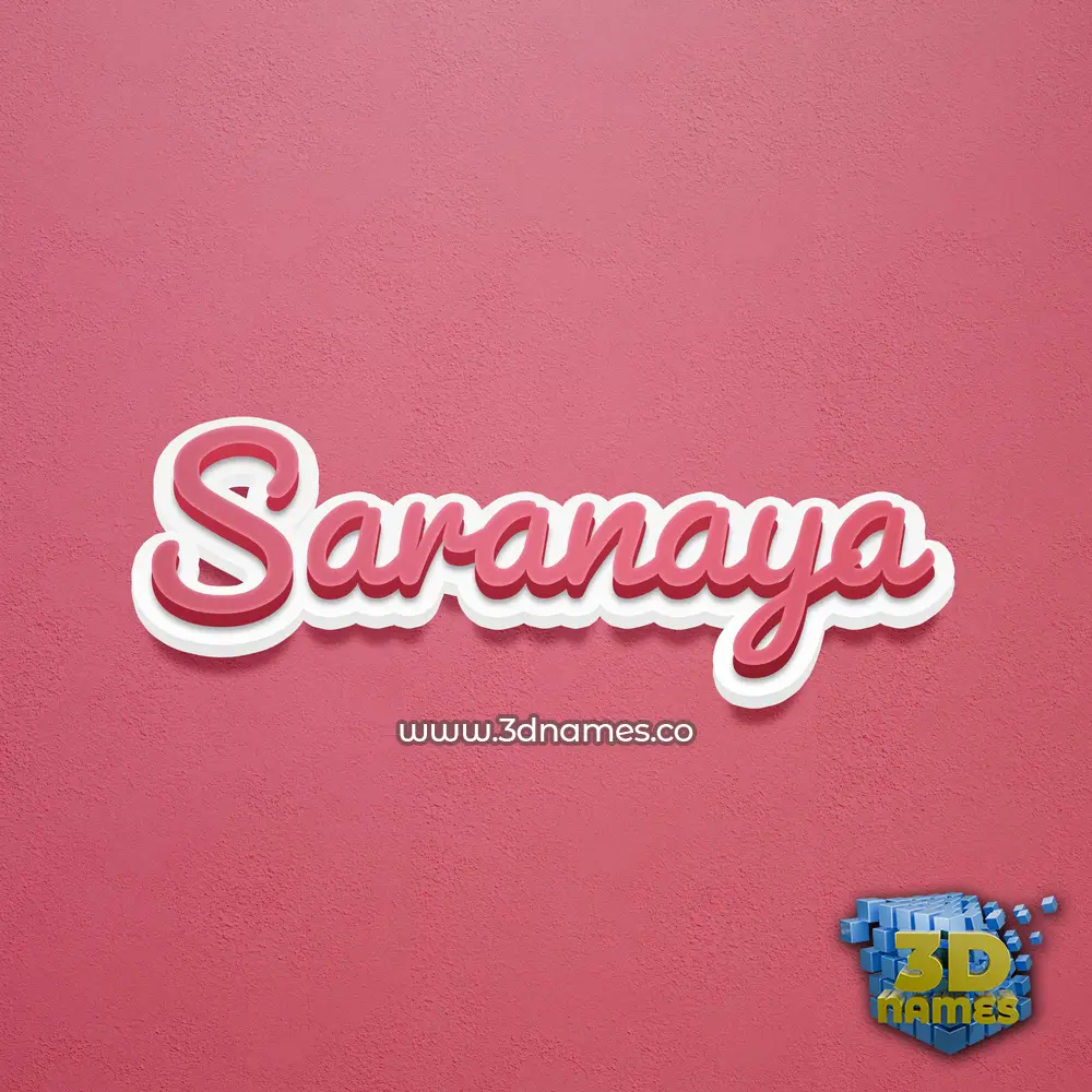 saranaya in Red Scribble style - 3D name wallpaper