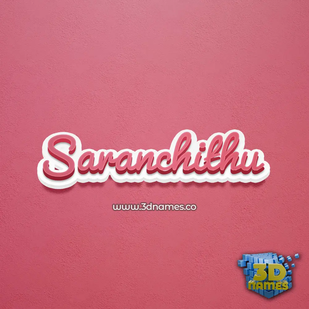 saranchithu in Red Scribble style - 3D name wallpaper