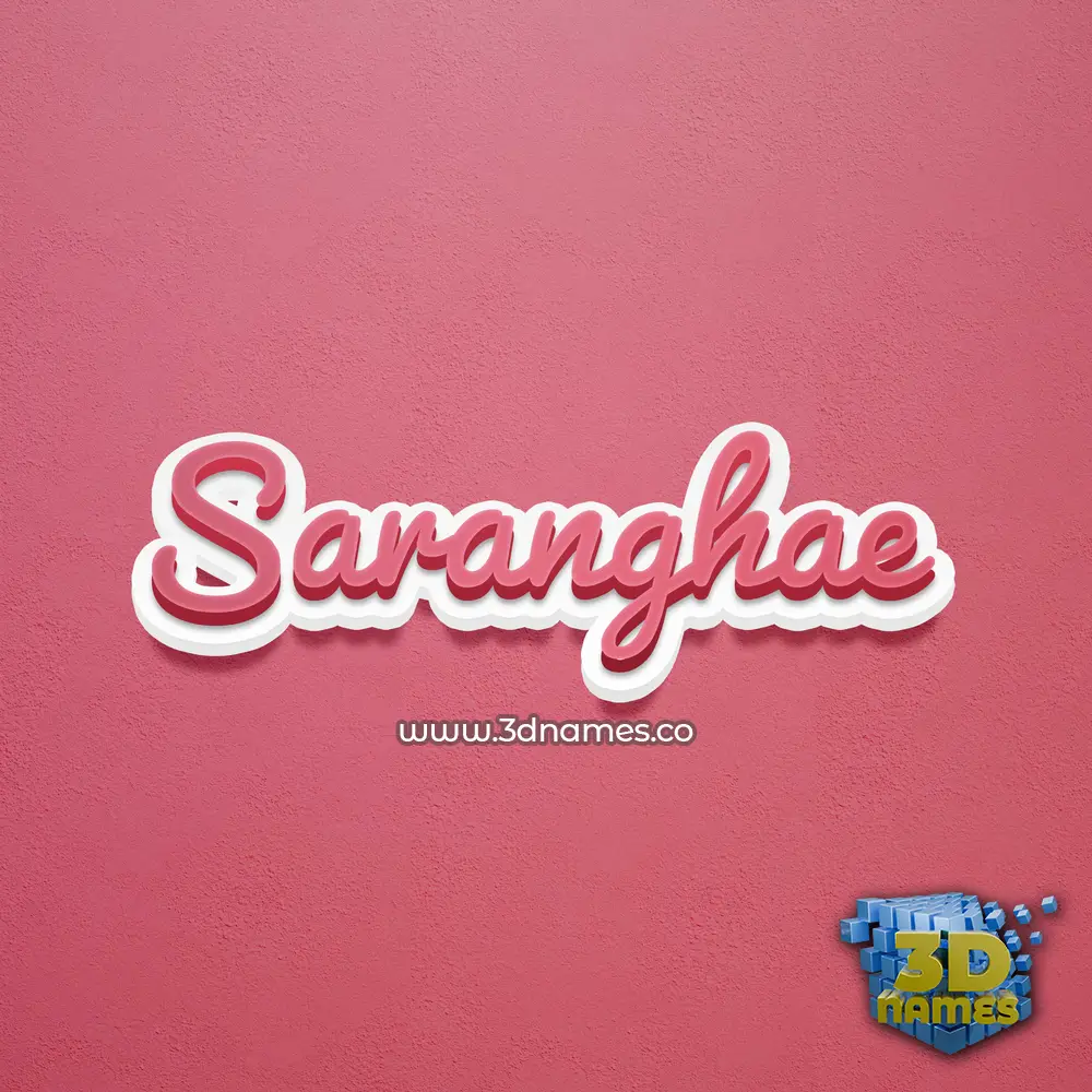 saranghae in Red Scribble style - 3D name wallpaper