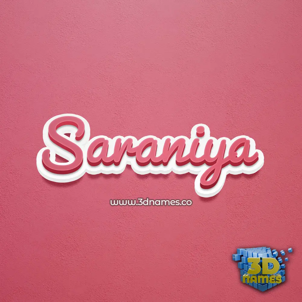 saraniya in Red Scribble style - 3D name wallpaper