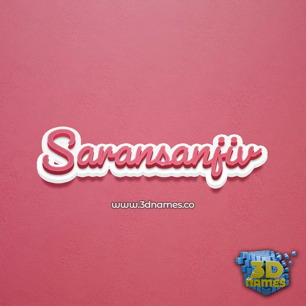 saransanjiv in Red Scribble style - 3D name wallpaper