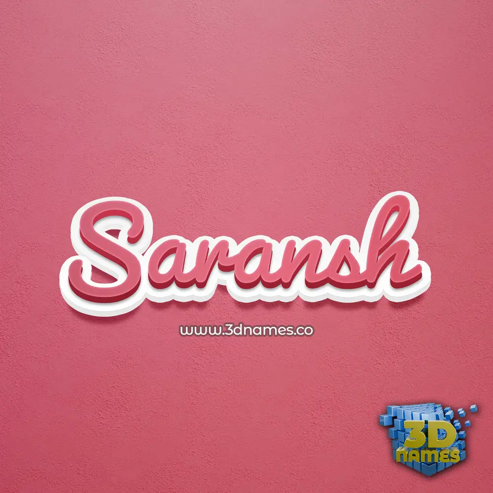 saransh in Red Scribble style - 3D name wallpaper