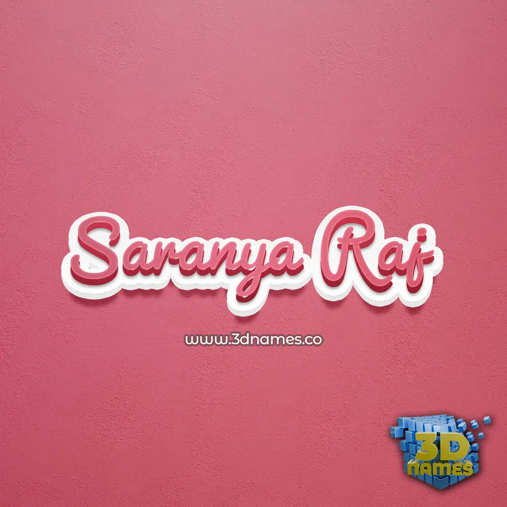 saranya raj in Red Scribble style - 3D name wallpaper
