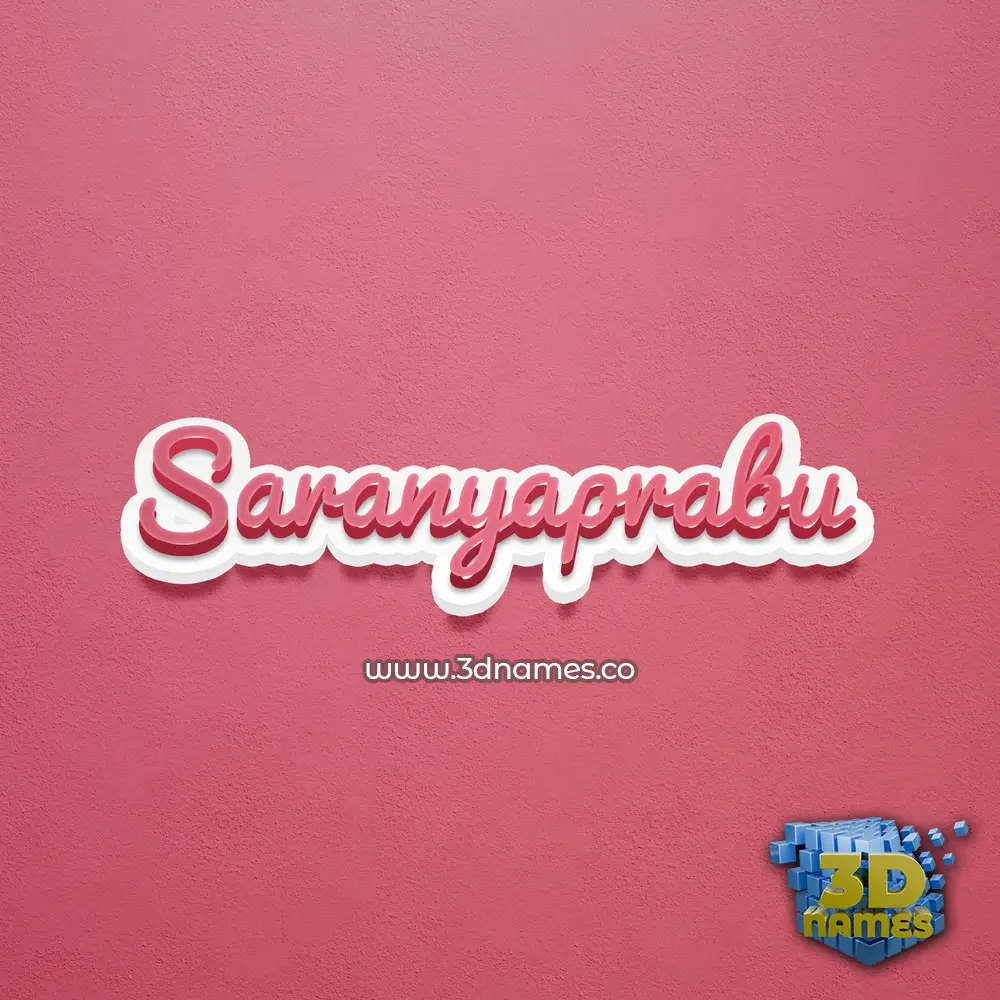 saranyaprabu in Red Scribble style - 3D name wallpaper