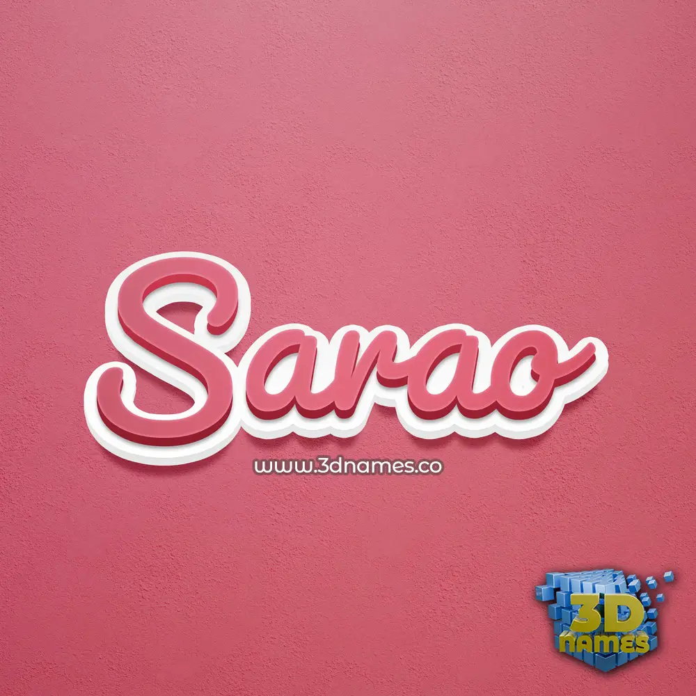 sarao in Red Scribble style - 3D name wallpaper