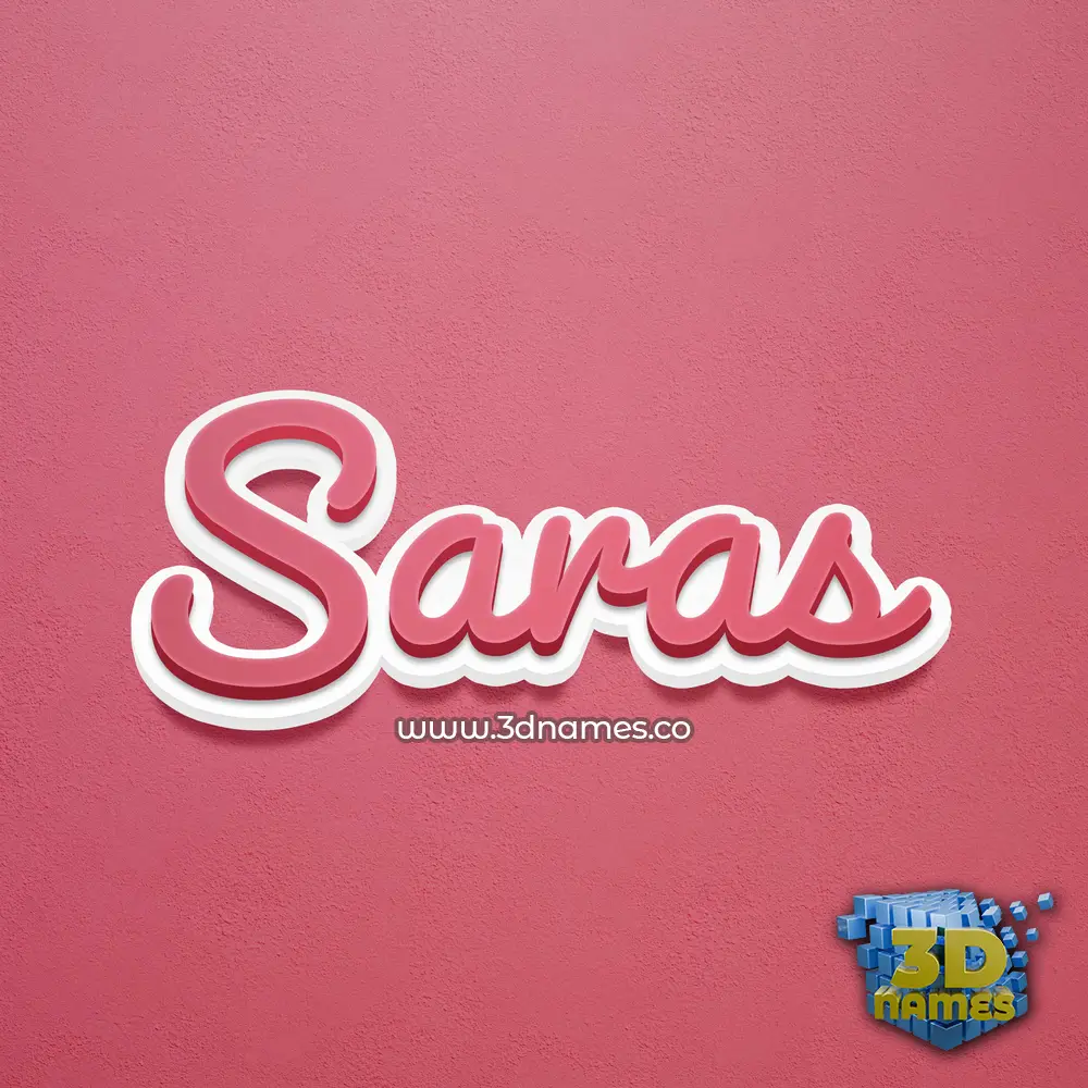 saras in Red Scribble style - 3D name wallpaper