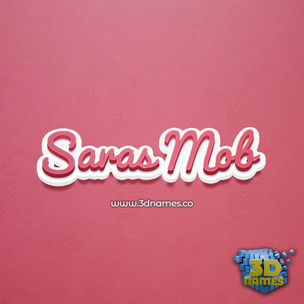 saras mob in Red Scribble style - 3D name wallpaper